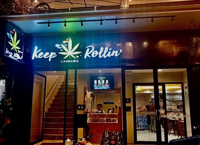 Keep rollin’ cannabis shop storefront