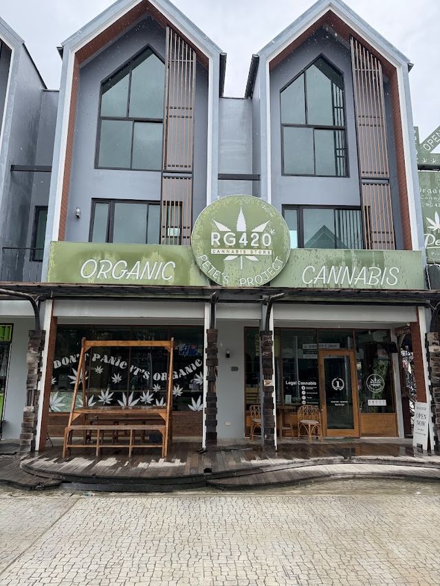 RG420 x Pete Cannabis store Aonang, Krabi storefront
