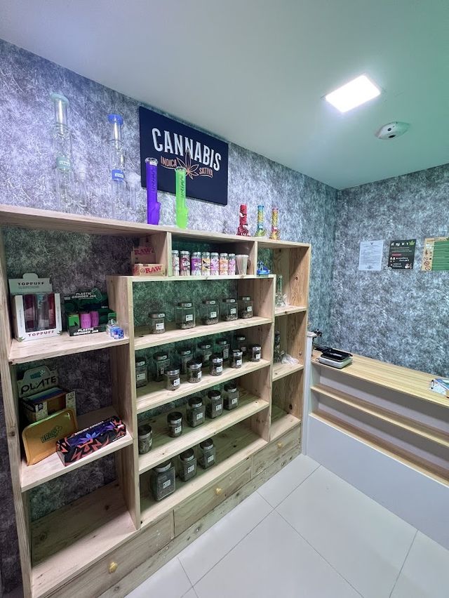Hello cannabis shop storefront