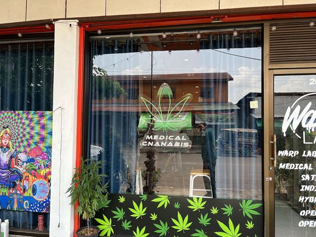 Rainbow candy cannabis storefront