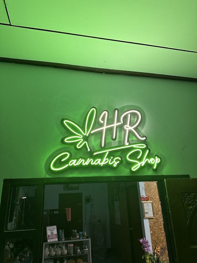 High-room cannabis shop storefront