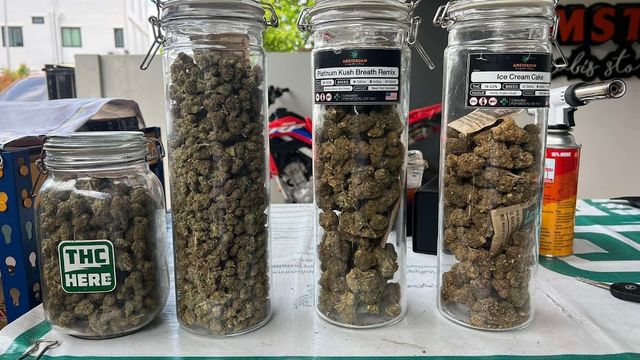 THC HERE storefront in Mukdahan